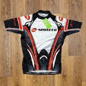 SponEed Men's Red Black White Cycling Jersey